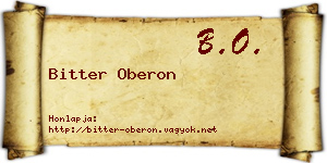 Bitter Oberon névjegykártya